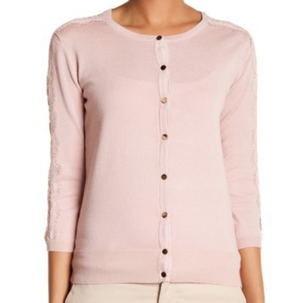 [Catherine Malandrino] NWT Pale Pink Lace Cardigan